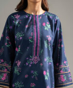 Dark Blue Cambric Straight Suit - View 1