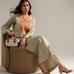 Dark Beige Cambric A-Line Suit - View 1