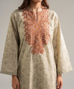 Dark Beige Cambric A-Line Suit - View 3