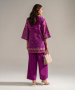 Plum Cambric Straight Suit - View 5