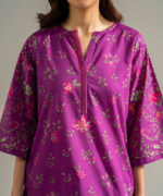 Plum Cambric Straight Suit - View 4