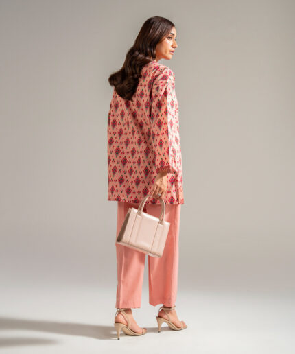 Pink Cambric Straight Suit - View 2