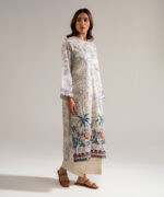 White Cambric Straight Suit - View 2