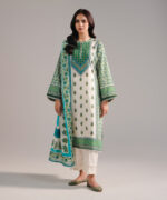 Off White Lawn A-Line Suit - View 3