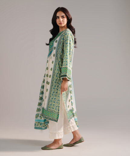 Off White Lawn A-Line Suit - View 2