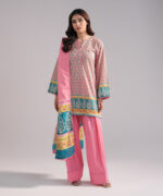 Pink Lawn Straight Suit - View 5