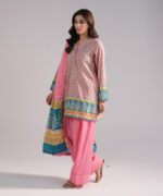 Pink Lawn Straight Suit - View 2