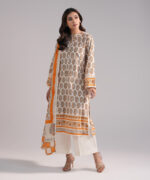 Off White Lawn A-Line Suit - View 3
