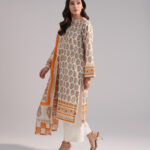 Off White Lawn A-Line Suit - View 1