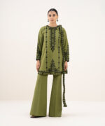Green Lawn Unstitched Ensemble - View 1