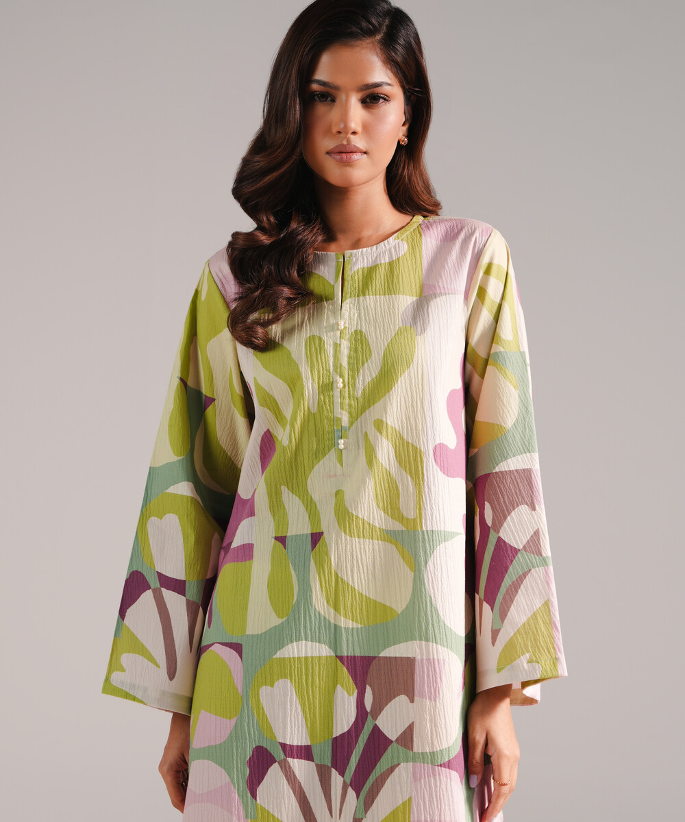 Mint Green Seersucker Shirt Suit - View 1 Mint Green Seersucker Shirt Suit - View 1