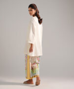 Off White Dobby Drop Shoulder Suit - View 1