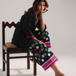 Black Dobby Drop Shoulder Suit - View 1