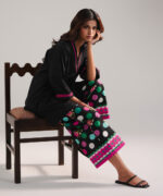 Black Dobby Drop Shoulder Suit - View 1