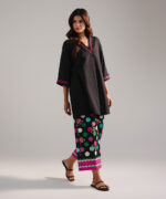 Black Dobby Drop Shoulder Suit - View 5