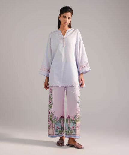 Lilac Dobby Drop Shoulder Suit - View 2
