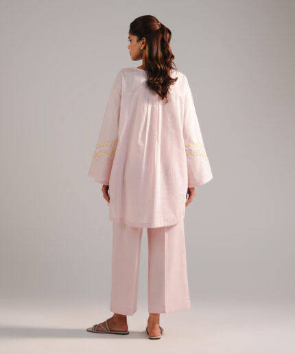 Light Pink Dobby Drop Shoulder Suit - View 2