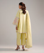 Lime Yellow Leno Kara Straight Suit - View 3