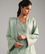 Mint Green Leno Kara Straight Suit - View 2