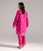 Pink Slub Lawn Straight Shirt Suit - View 5