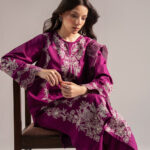 Purple Dobby Straight Suit - View 1