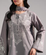 Grey Dobby Straight Suit - View 3