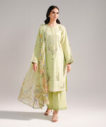 Green Dobby Straight Suit - View 5