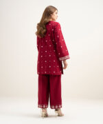Maroon Dobby Straight Suit - View 4