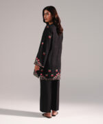 Black Dobby Straight Shirt Suit - View 4