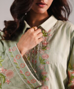 Green Dobby Straight Shirt Suit - View 1