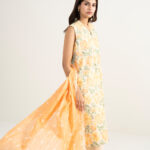 Peach Straight Cambric Suit - View 1