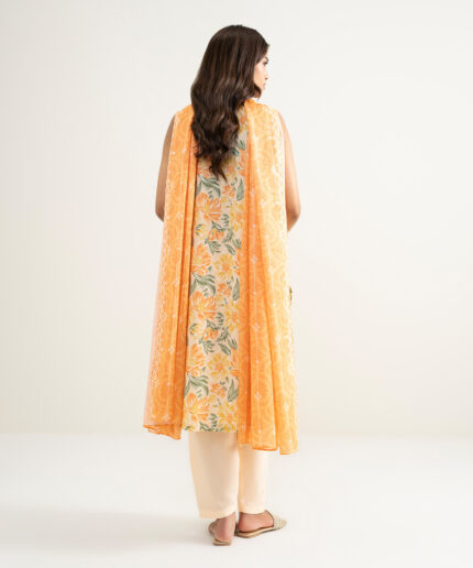 Peach Straight Cambric Suit - View 2
