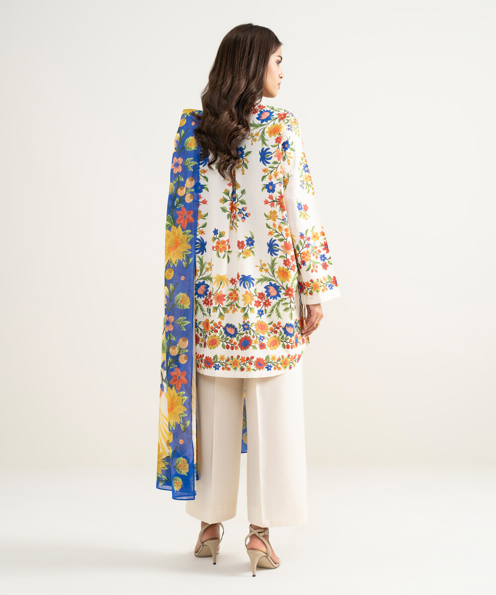 Cream Straight Cambric Suit - View 1 Cream Straight Cambric Suit - View 1
