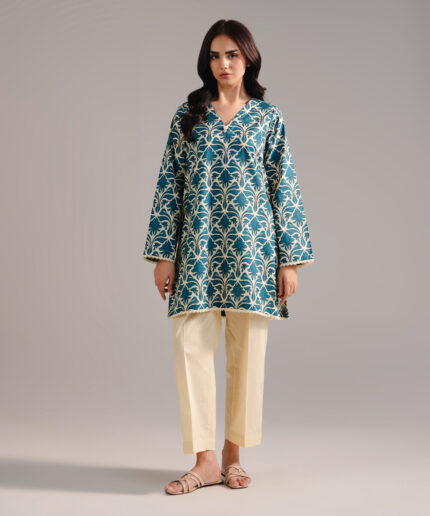 Cream Cambric Straight Suit - View 1