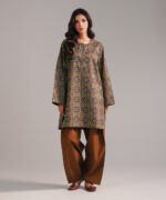 Brown Cambric Straight Suit - View 1