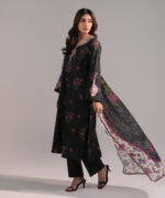 Black Cambric Straight Suit - View 5