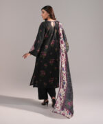 Black Cambric Straight Suit - View 3