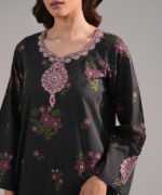 Black Cambric Straight Suit - View 2