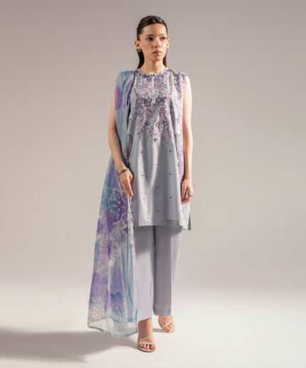 Grey Cambric A-Line Suit - View 2