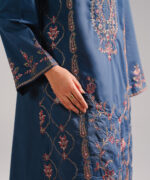 Dark Blue Lawn A-Line Suit - View 2