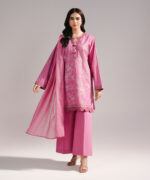 Pink Lawn Straight Suit - View 5