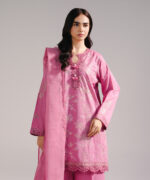 Pink Lawn Straight Suit - View 4