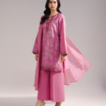 Pink Lawn Straight Suit - View 1