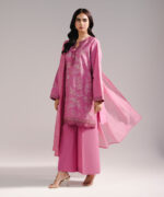 Pink Lawn Straight Suit - View 1