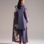 Steel Blue Slub Lawn A-Line Suit - View 1