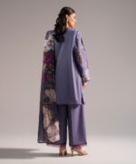 Steel Blue Slub Lawn A-Line Suit - View 1