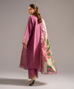 Mauve Pink Slub Lawn A-Line Suit - View 4