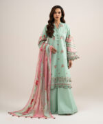 Sea Green Lawn Unstitched Ensemble - View 5