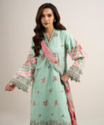 Sea Green Lawn Unstitched Ensemble - View 3