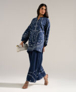 Dark Blue Drop Shoulder Shirt Suit - View 1